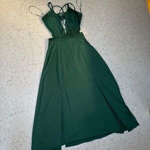 Women dark green maxi dress size small